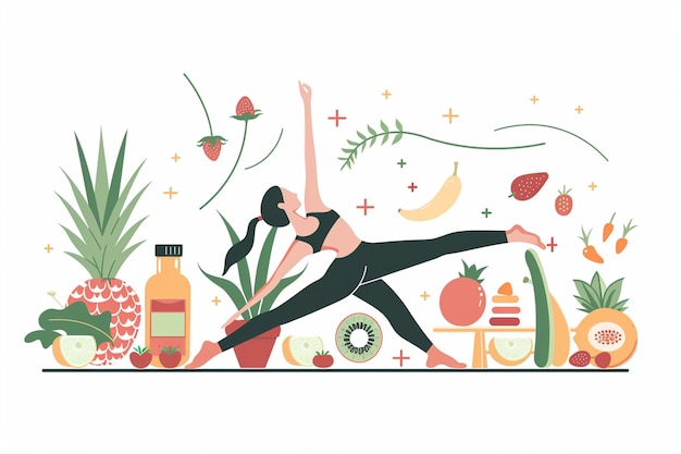 Vector fitness woman vector illustration