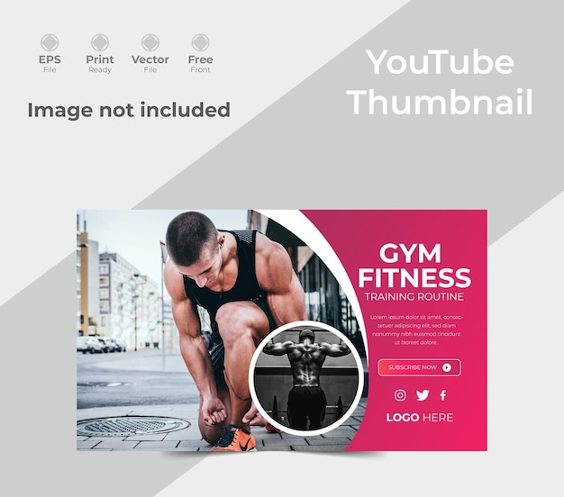 Vector fitness youtube thumbnail design