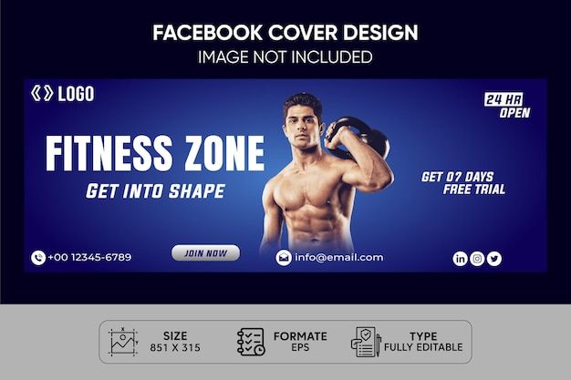 Fitness Zone Facebook Cover Template Design