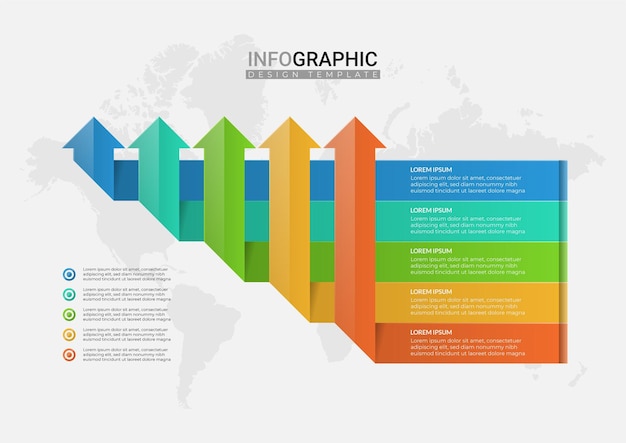 Five arrows infographic elements Business template for presentation