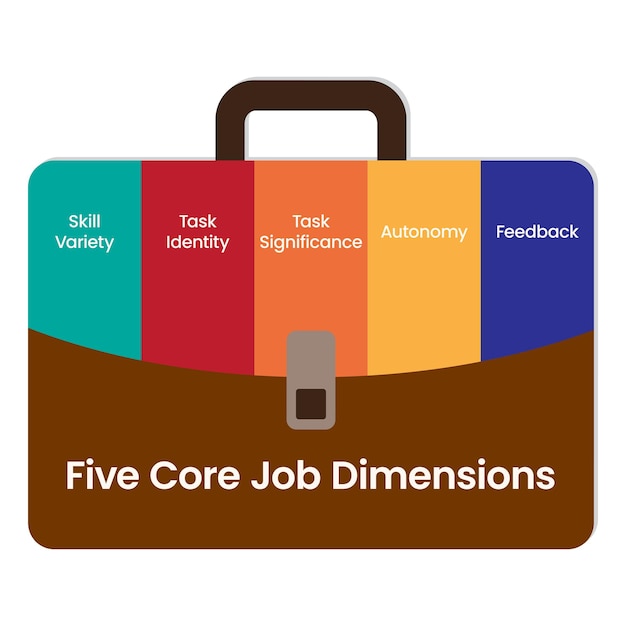 The Five Core Job Dimensions vector illustration business infographic