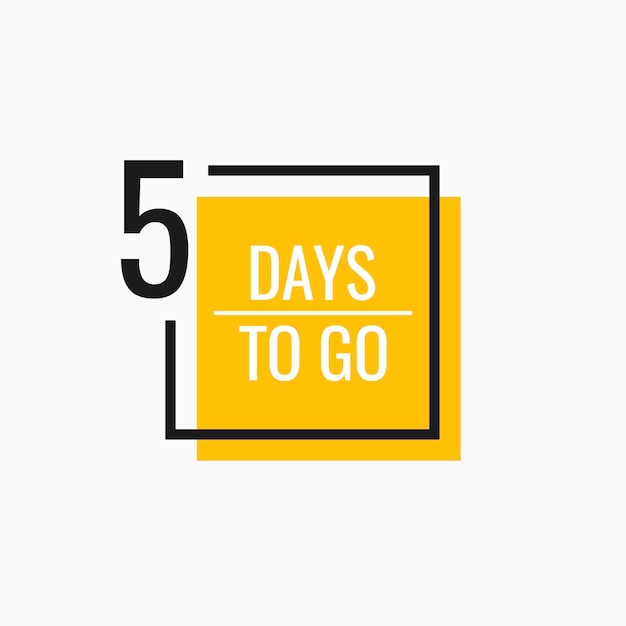 Five Days left to go. Geometric banner design template for your needs. Modern flat style vector illustration.