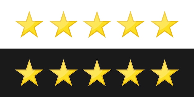 Five golden stars with reflection on white background vector eps10 illustration