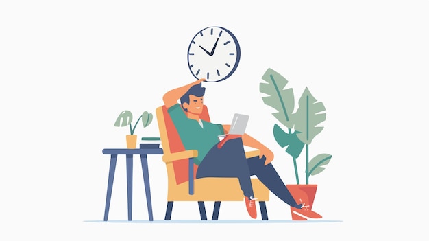 Five Minute Break Mixed Media Flat Vector Design