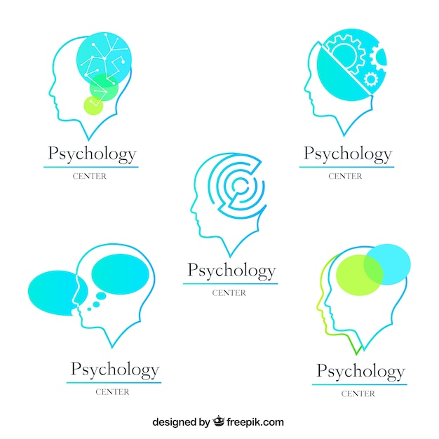 Five psychology logos with different designs