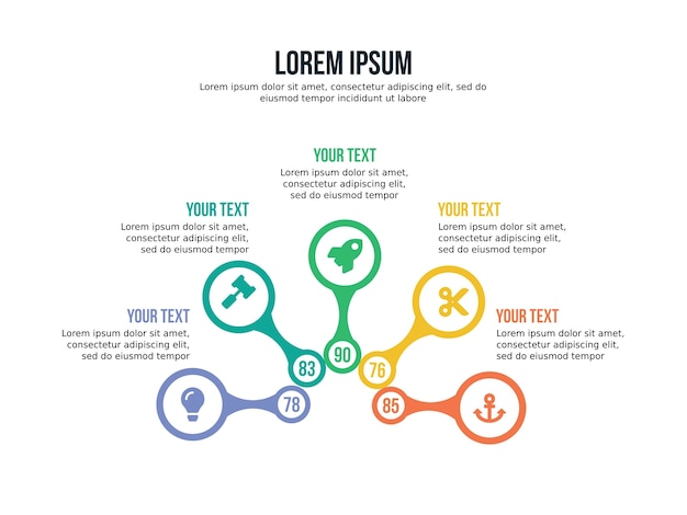 five rotation infographic element and presentation template