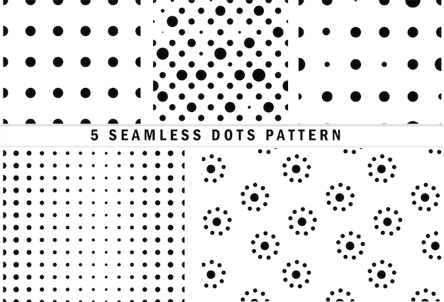 five seamless dot patterns