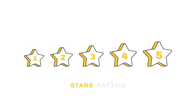 Five stars customer product rating review. Modern flat style