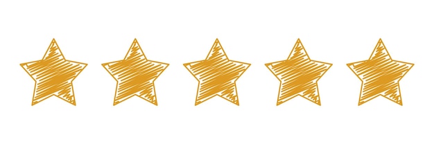 Five stars rating. 5 Stars quality rating icon. Star vector icons.