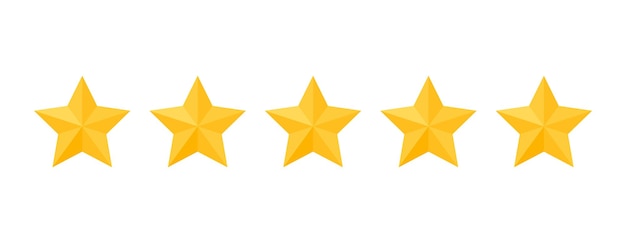 Five stars rating review. 5 yellow rate feedback marks. Product evaluation rank. Appraisal system quality