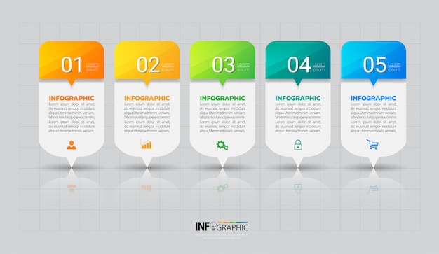 Five steps Infographics template