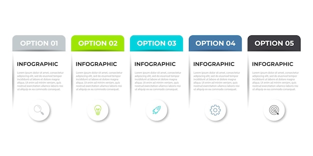 Five steps modern business infographic template design