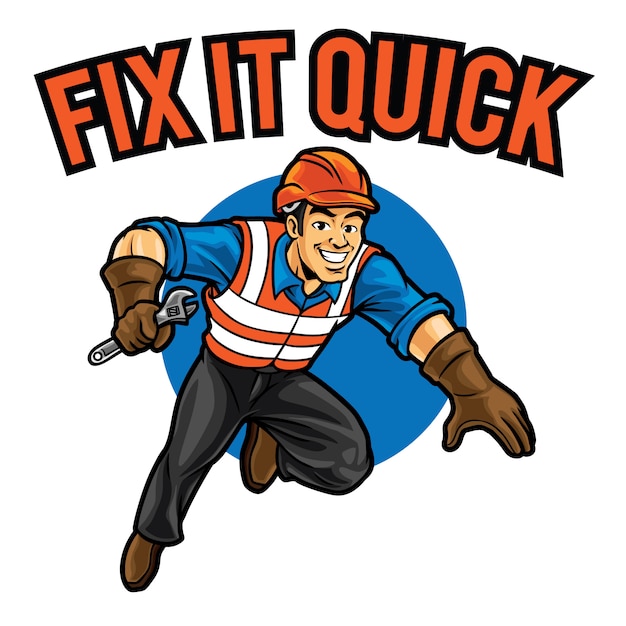 Fix It Quick Logo Mascot Template