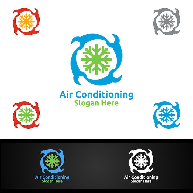 Fix Snow Air Conditioning and Heating Services Logo Design