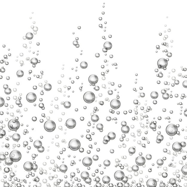 Vector fizzing oxygen bubbles isolated vector illustration. air water clear bubble