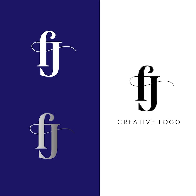 fj initial letter logo design