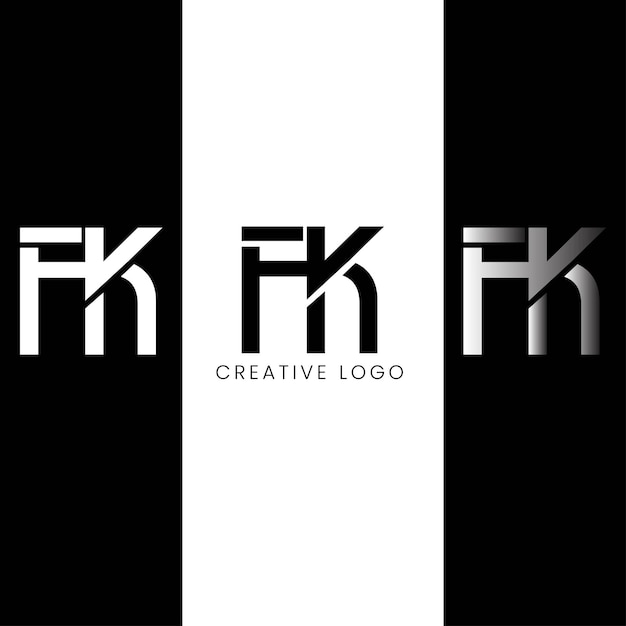 Vector fk initial letter logo design