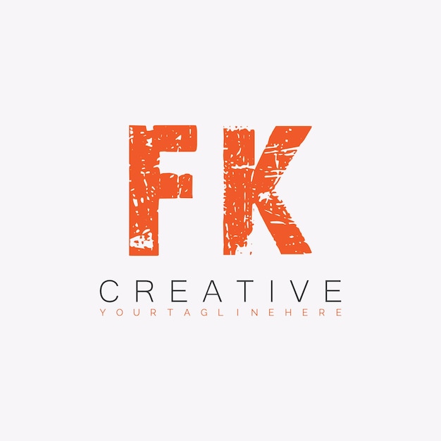 Vector fk initial monogram logo with letter creative design