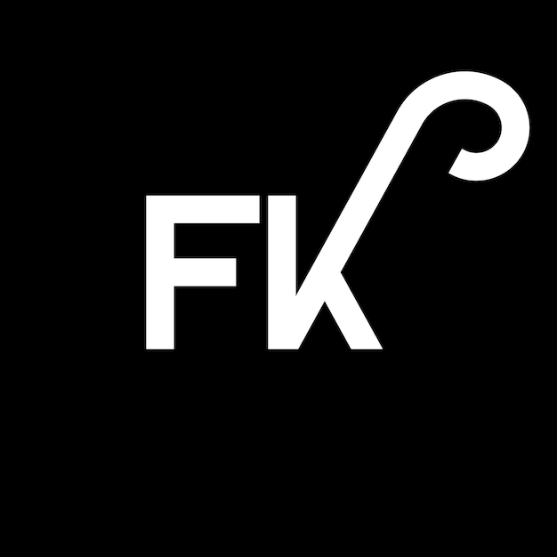 Vector fk letter logo design on black background fk creative initials letter logo concept fk letter design fk white letter design on black background f k f k logo