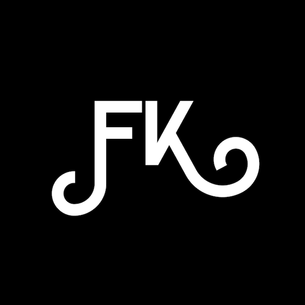 Vector fk letter logo design on black background fk creative initials letter logo concept fk letter design fk white letter design on black background f k f k logo