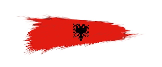 Flag of Albania in grunge brush stroke