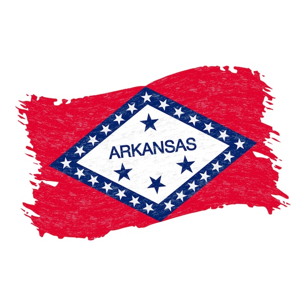 Flag of Arkansas Grunge Abstract Brush Stroke Isolated On A White Background Vector Illustration