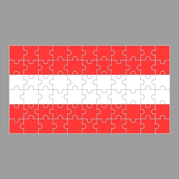 Flag of Austria puzzle on gray background