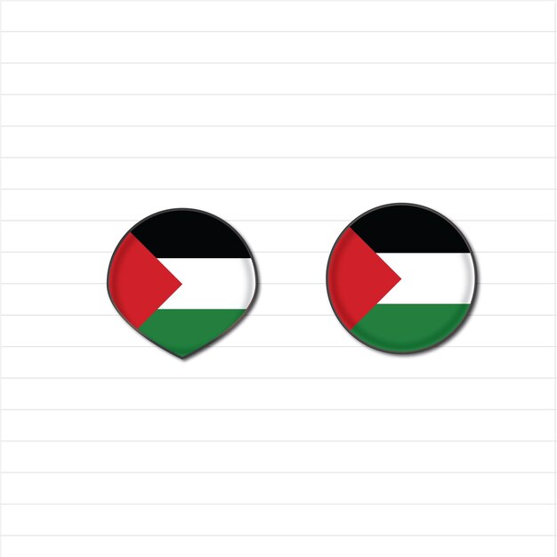 Flag badges of Palestine