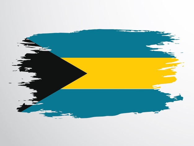 Flag of the Bahamas painted with a brush