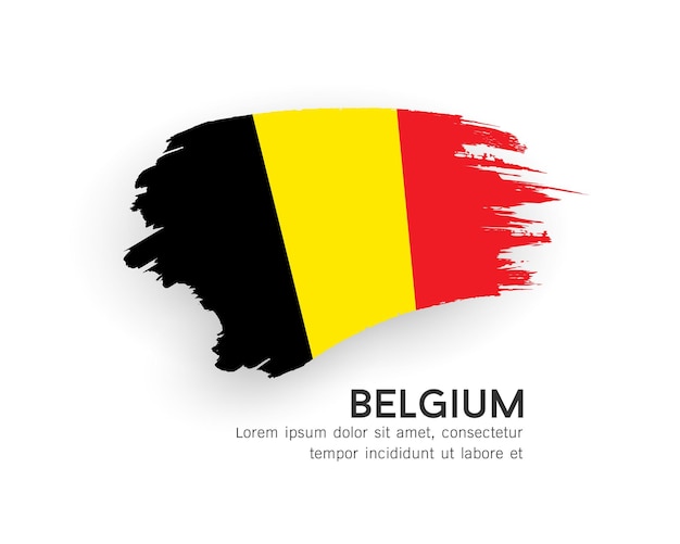 Flag of Belgium brush stroke design isolated on white background EPS10 vector illustration