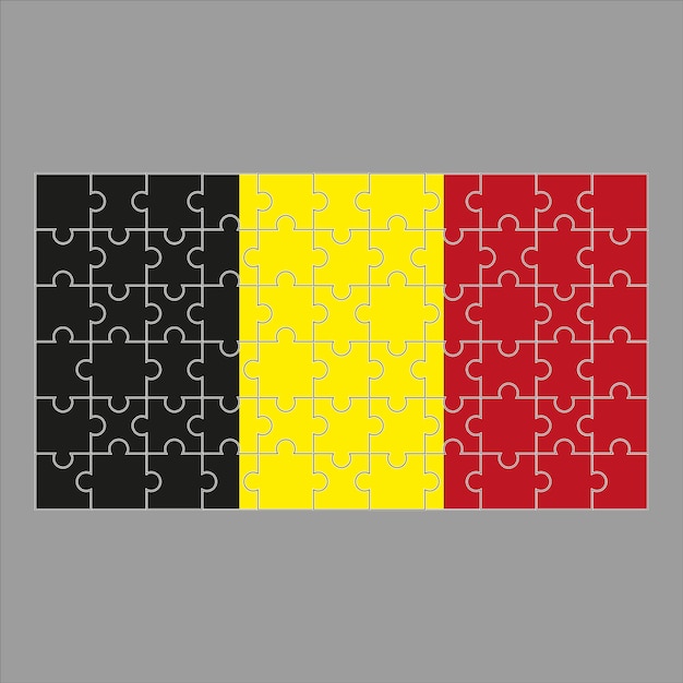 Flag of Belgium puzzle on gray background