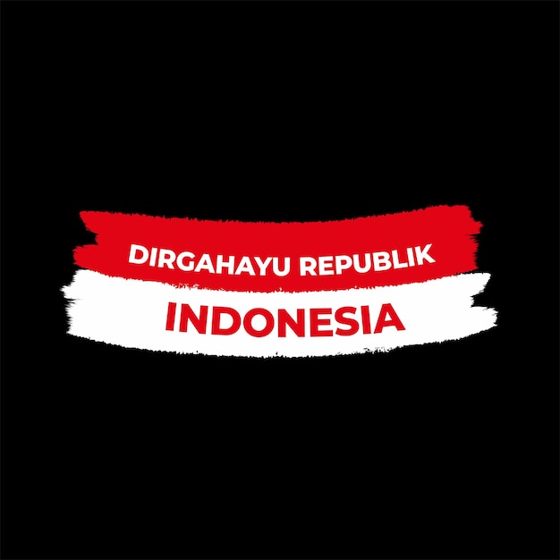 Flag brush of indonesian happy independence day