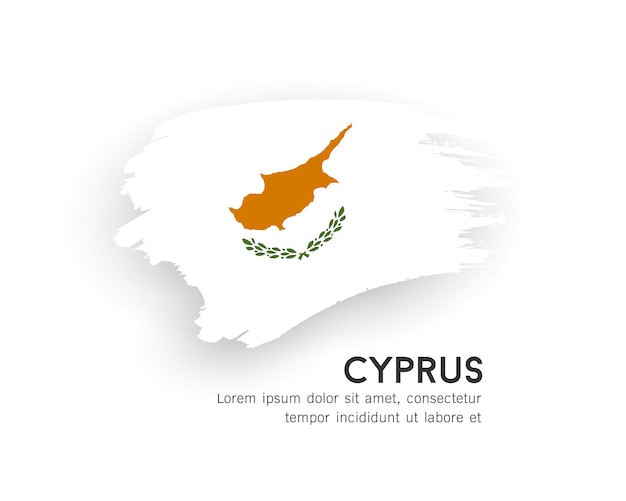 Flag of Cyprus brush stroke design isolated on white background EPS10 vector illustration