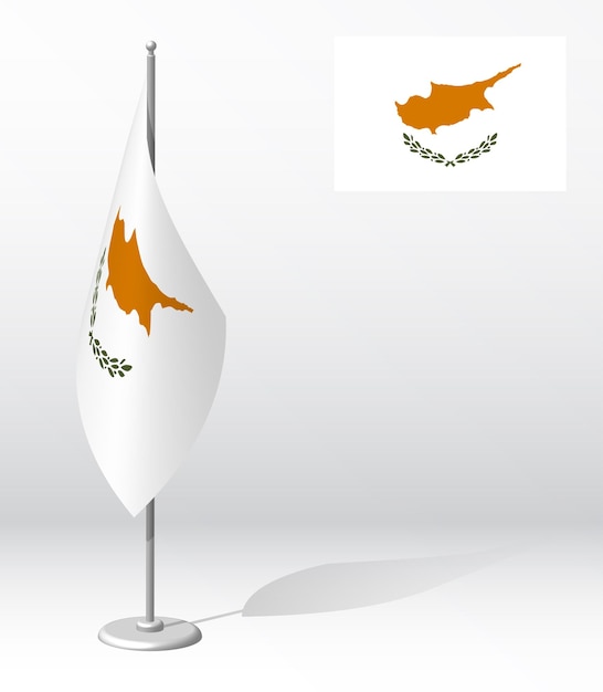 flag of CYPRUS on flagpole for registration of solemn event meeting foreign guests National