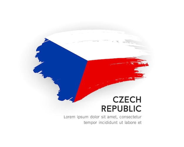 Flag of Czech Republic brush stroke design isolated on white background EPS10 vector illustration