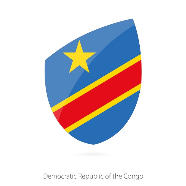 Vector flag of dr congo in the style of rugby icon