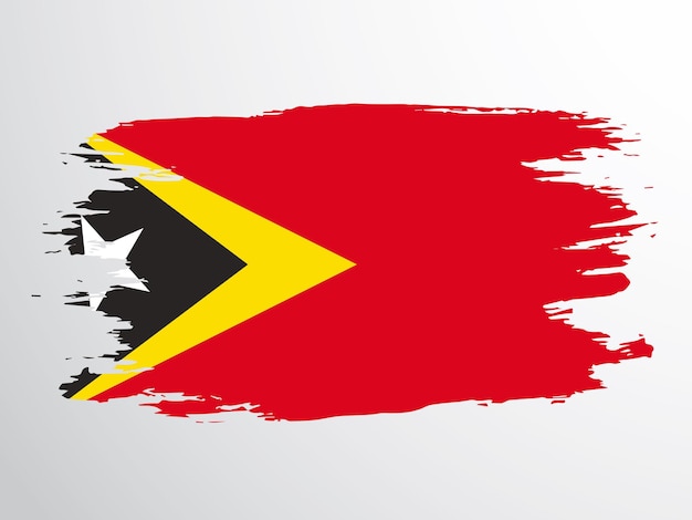 Flag of East Timor TimorLeste painted with a brush