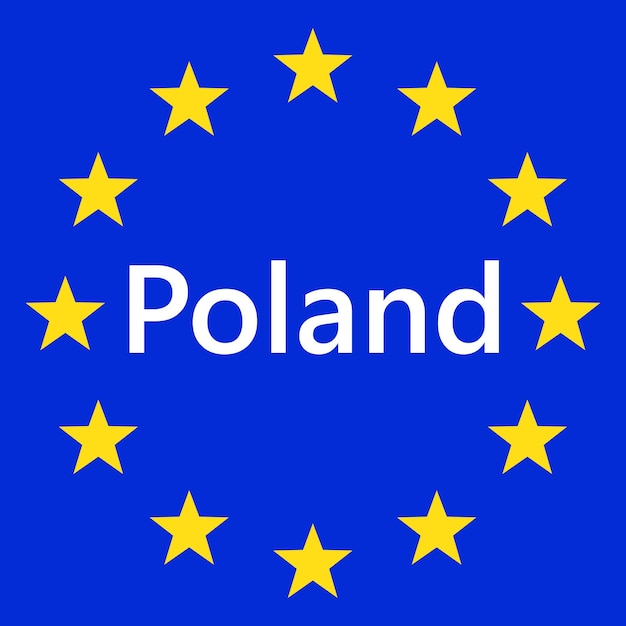 Flag of European Union with Poland EU Flag Vector illustration