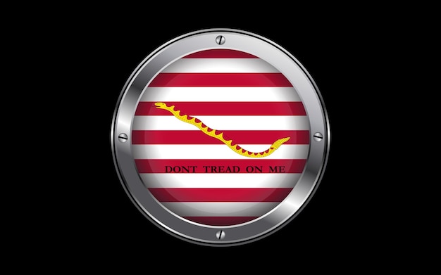 Flag of First Navy Jack United States 3d badge vector image