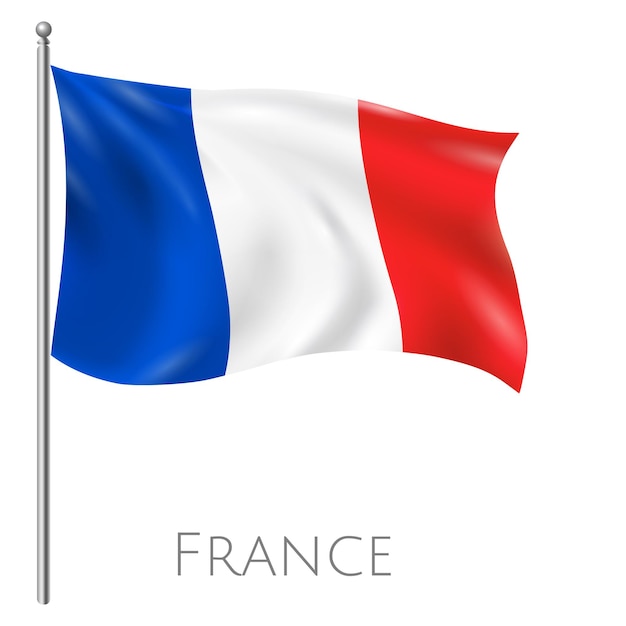 A flag of France with the words France written below it