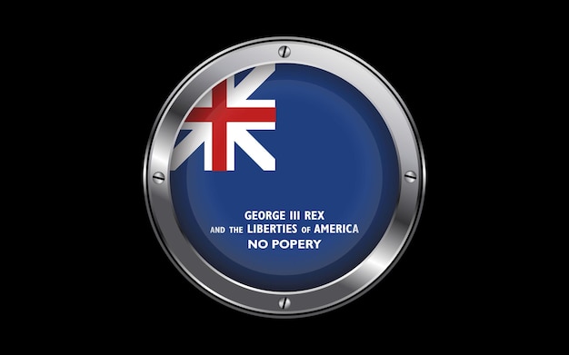 Flag of George Rex United States 3d badge vector image