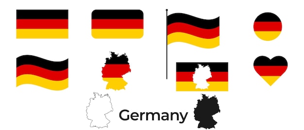 Flag of Germany Silhouette of Germany The symbol of the Germany flag