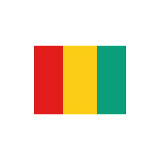 Vector flag of guinea with red yellow and green stripes vector icon design