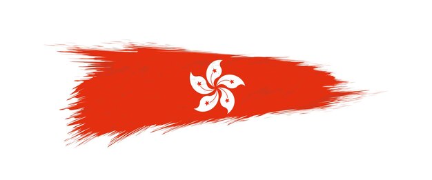 Flag of Hong Kong in grunge brush stroke