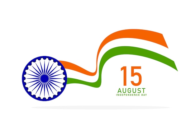 Flag of india in creative wave style Independence Day India flat vector design