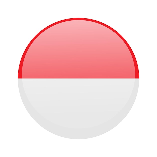 Flag of Indonesia round icon vector Illustration