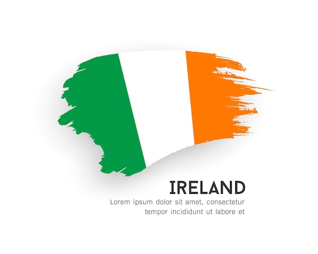 Flag of Ireland brush stroke design isolated on white background EPS10 vector illustration