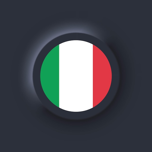 flag of italy. national italy flag. italian symbol.  illustration. neumorphic ui ux 