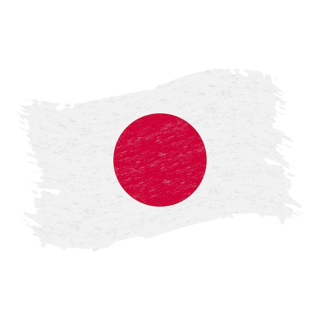 Flag of Japan Grunge Abstract Brush Stroke Isolated On A White Background Vector Illustration