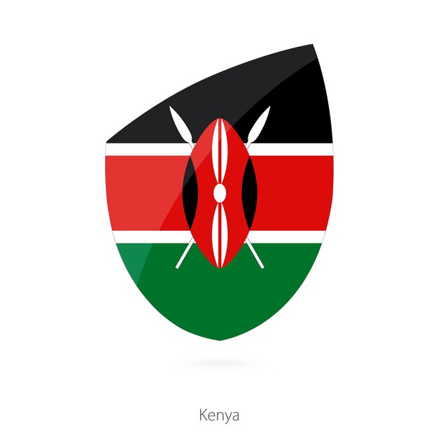 Flag of Kenya in the style of Rugby icon